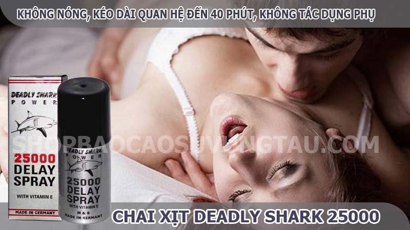 thuốc xịt chống xuất tinh sớm deadly shark - shop bao cao su vũng tàu Cậu Nhỏ